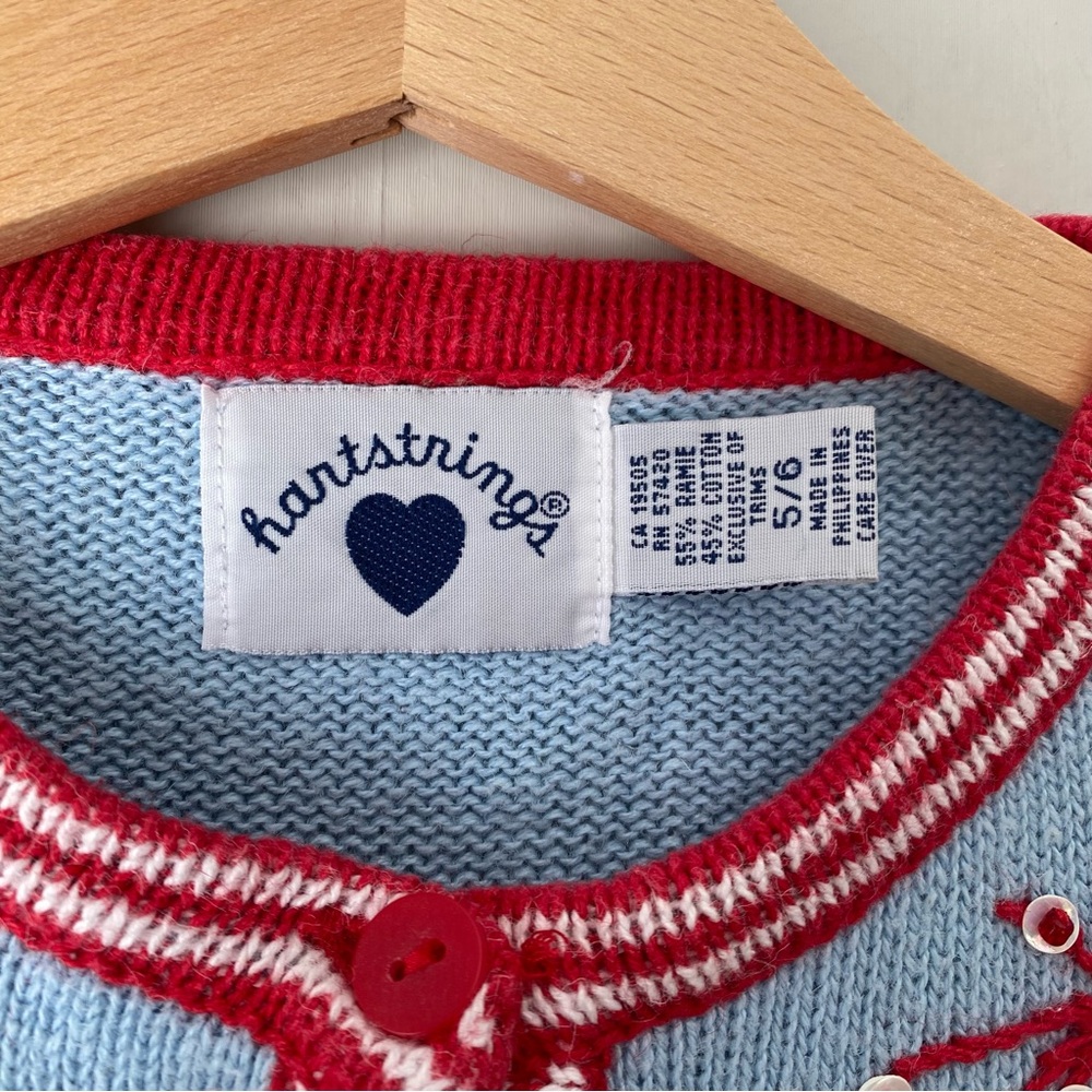 Vintage Hartstrings Embroidered 4th of July Knit Cardigan Sweater 5/6 - Picture 9 of 11